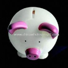 Glowing Pig-shaped Coin Bank with LED and Switch images