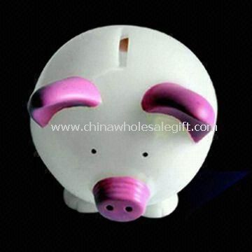 Glowing Pig-shaped Coin Bank with LED and Switch