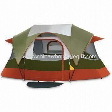Folding utendørs telt i familiens størrelse med to rom for 4 personer