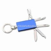 Multi-tool with Knife Blade Keyring Scissors Can Opener File and Nail Clipper images
