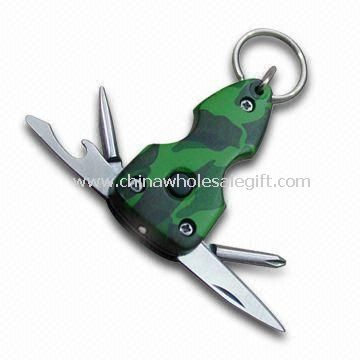 Multifungsi Keychain Pocket alat dengan LED obor dan aluminium Anodized tubuh