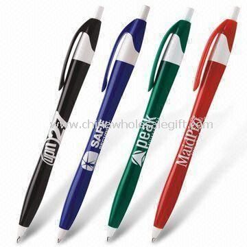 Klik på funktion kuglepenne i sort, blå, grøn og rød