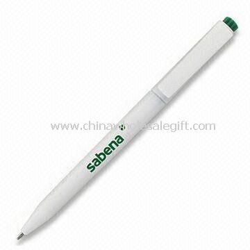 Klikk uttrekkbar penn med hvit fat og svart blekk Standard