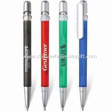 Nano Click Pen con meccanismo retrattile e satinati colori traslucidi