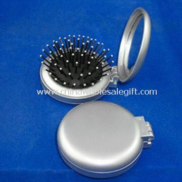 ABS and Glass Cosmetic Mirror with Flexible Brush