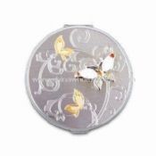 Kosmetik cermin dengan kupu-kupu Logo dengan Crystal batu berbentuk Ronde images