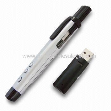 USB Flash Drive dengan Built-in Receiver dan terpadu desain RC Laser Pointer