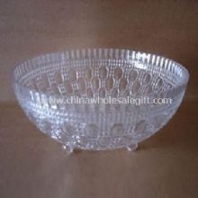 Plástico cristalino Footed Bowl con atractivos diseños grabados images