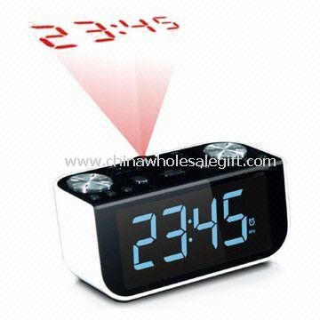 AM/FM Jumbo LCD Projection Clock Radio with Digital Tuning and Rotating Lens