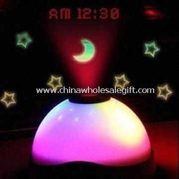 Reloj de proyección de luz colorida noche