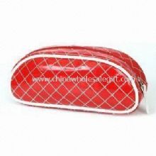 Mesdames cosmétique PVC sac/pochette en couleur rouge images