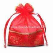 Novel Organza Pouch Bag with Hot Stamped Pearl Gauze Fabric images
