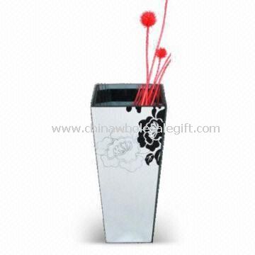 Glass Vase with Mirror Effect Printing