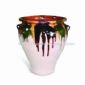 Clay Ceramic Vase with Enamel Exterior small picture