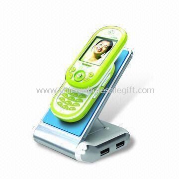 Posiadacz telefonu komórkowego z USB Hub i niebieską DIODĄ LED
