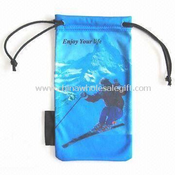 Soft Microfiber Eyeglass Pouch with Drawstring Closure