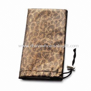 Soft PU Eyeglass Pouch with Drawstring Closure