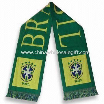 Football Scarf with One Side Jacquard Logo