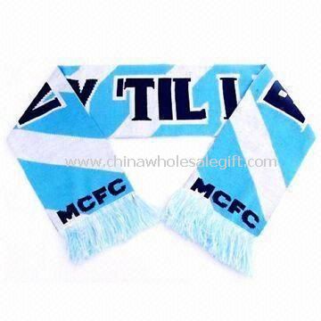 Football Scarf with Two-sided Jacquard Logo Made of Acrylic