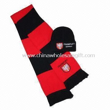 Knitted Football Scarf with Embroidery Logo