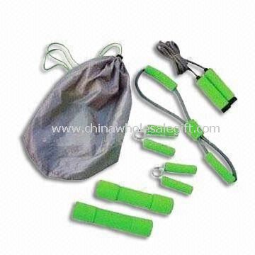 Set Gym Inclui Jump Rope / Fitness Tube / Hand Grip / Soft halteres