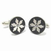 361L Stainless Steel Cuff Links with Semi-precious Stone images
