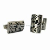 Stainless Steel Cuff Links with Black Epoxy images