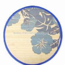 Set de table bambou imprimé en forme ronde de fleurs images