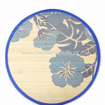 Flower Printed Bamboo Placemat in Round Shape