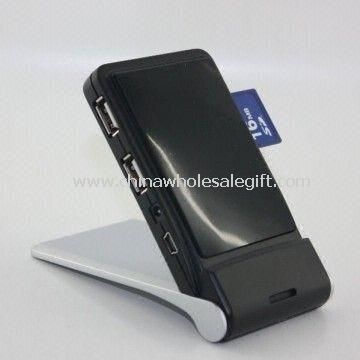 Sammenklappelige mobiltelefon indehaveren med USB-hub og card reader