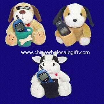 Mobile Phone Holders with Stuffed and Plush Battery-Operated Toy Designs
