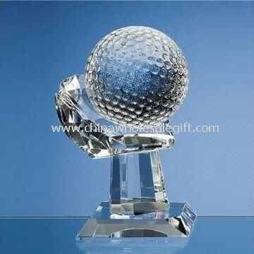 Crystal Golf Trophy with High Transparency