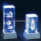 Lasergravyr Crystal hantverk med LED bas images