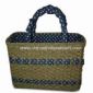 Corn Husk Beach Bag with Paper Straw Handle and Fabric small picture