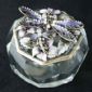 Dragonfly Trinket Box Made of Anti-brass with Epoxy and Crystal Base small picture