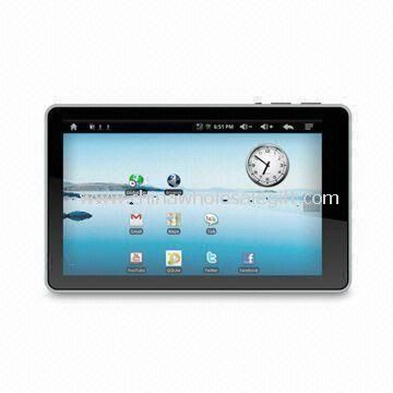 Tablet PC com painel de toque capacitiva e resolução de 800 x 480 Pixels