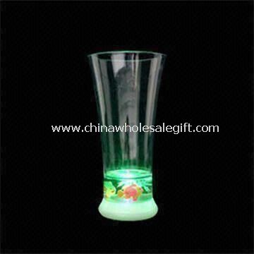 350mL LED Flashing Plastic Water Cup with On and Off Button on Outer Bottom Side