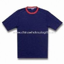 Mens/Womens T-shirt with Contrast Neck and Logo Printing images