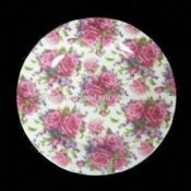 Porcelain Flat Plate with Printing Design and Round Shape images