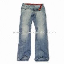 Dámské bavlněné džíny s kontrastní látka uvnitř images