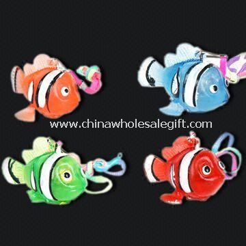 Fish-shaped Flashing Novelty Lights with LED and Keychain