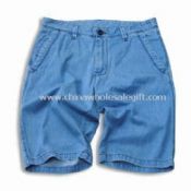 Short Jeans com pedra Bleach e lavagem suja feita de tecido 100% algodão images