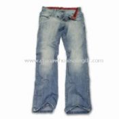 Womens coton Jeans avec le tissu de contraste à l&#39;intérieur images