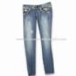 97% algodón y 3% elastano Womens Jeans con cinco clavos de anti-plata small picture