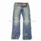 Womens bomull Jeans med kontrast stoff inni small picture
