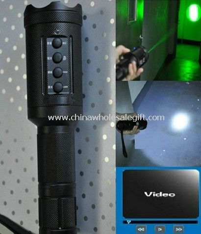 Laser hijau disesuaikan & senter & DVR