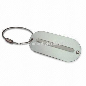 aluminium ceinture en cuir Étiquette à bagage en métal