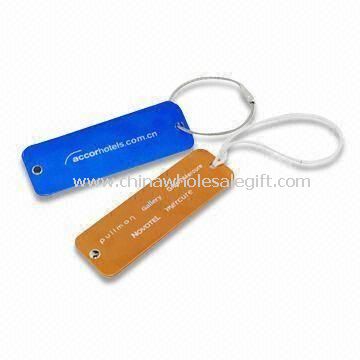 Aluminum Luggage Tag with Metal Ring Attachment