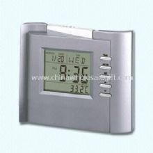 LCD multifunción de alarma de reloj con termómetro hora mundial y calendario images