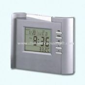 Multifunktions LCD väckarklocka med termometer världstid och kalender images